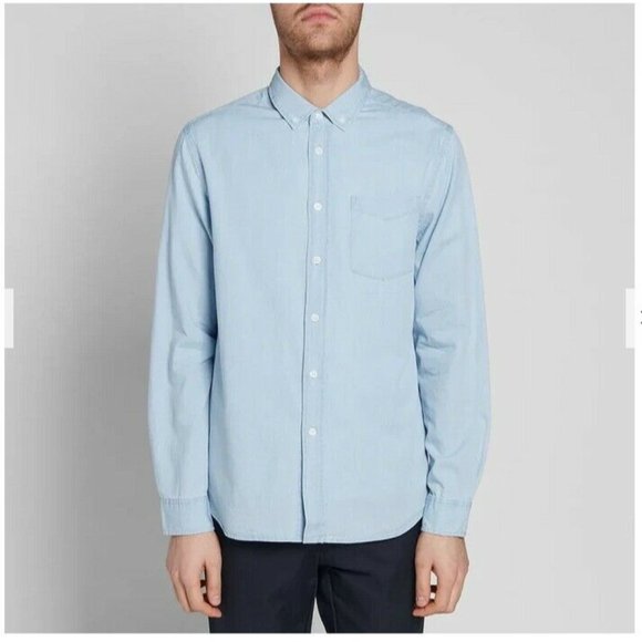 Saturdays New York City Blue Button Down Shirt Size‎ M - Picture 1 of 10